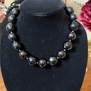 Elegant Black Beaded Necklace